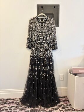 needle and thread lottie lace midi dress Midsummer Lace Gown Cream
